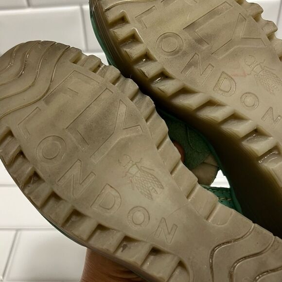 Fly London Ylva Platform Sandals Wedge Sling Back Lace Up Sea Foam Green Size 39 - Picture 11 of 15